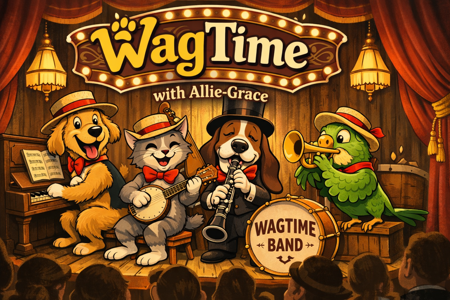 The Wagtime Band performing on stage